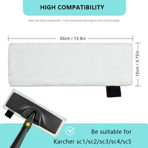 Housse de serpillière à <span class=keywords><strong>vapeur</strong></span> réutilisable à haute efficacité pour Karchers SC2 SC3 SC4 SC5 Manuel/Électrique - Product Image 2