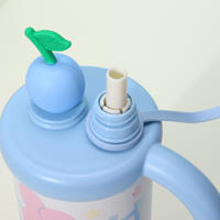 Bouteille d'eau isotherme en acier inoxydable à double paroi de haute qualité 800 ml pour enfant, avec paille, poignée et infuseur à thé