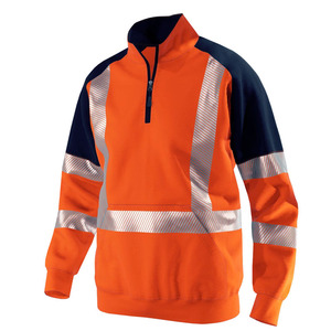 Ropa de <span class=keywords><strong>Trabajo</strong></span> de Alta Visibilidad Personalizada para Comercio Exterior, con Capucha, Forro Polar, Tiras Reflectantes de Poliéster, Diseño de Bloques de Color y Cierre de Cremallera - Product Image 2