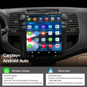 HFMidia Autoradio 12,1 pouces avec écran vertical, lecteur multimédia vidéo Bluetooth pour Toyota Fortuner 2008-2015, CarPlay sans fil, lecteurs auto - Product Image 5