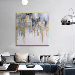 <span class=keywords><strong>Peinture</strong></span> à l'huile abstraite or scintillante Design moderne Art mural pour salon <span class=keywords><strong>chambre</strong></span> bureau toile enveloppée - Product Image 6