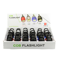 Grosir kustom Logo aluminium COB LED gantungan kunci cahaya portabel saku senter Mini