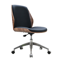 Chaise de bureau de direction moderne, blanche, réglable en hauteur, en cuir synthétique, pivotante, en métal, contreplaqué, aluminium - dossier de direction
