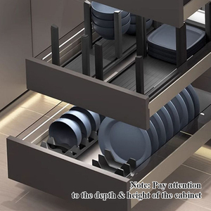 خزانة إدراج رف أطباق من الألومنيوم عمودي ، خزائن المطبخ ، منظم تخزين ، حامل تخزين أطباق قابل للتعديل - Product Image 6