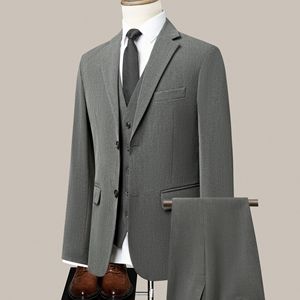 Traje <span class=keywords><strong>de</strong></span> Negocios <span class=keywords><strong>de</strong></span> Alta Gama <span class=keywords><strong>para</strong></span> <span class=keywords><strong>Hombre</strong></span>, Diseño Lavable y Resistente a la Decoloración, Traje Ligero <span class=keywords><strong>de</strong></span> un Solo Pecho y Color Sólido - Product Image 4