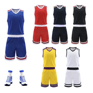 Ensemble d'uniformes de balle bleue unisexe à séchage rapide nouvellement conçu tissu antidérapant pour maillots de basket-ball américains pour adultes et enfants - Product Image 6