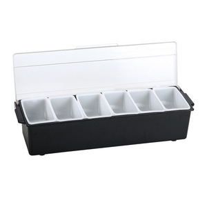 Plastic Condiment <b>Box</b> 6 Compartment Lidded Food Container For <b>Kitchen</b> <b>Storage</b> Rectangle Eco Friendly Solid Seasonings - Product Image 5