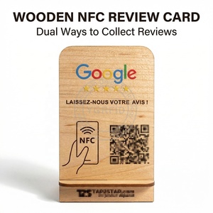 Soporte de Madera Premium con NFC para Reseñas de Google con Mini Etiqueta para Uso en Hoteles - Product Image 2