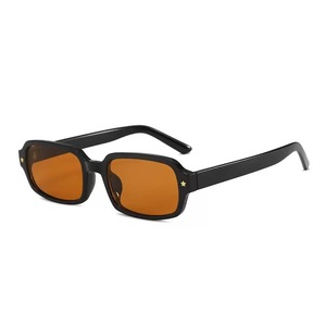 Retro Square <b>Frame</b> <b>Sunglasses</b> For Women Black Plastic <b>Frame</b> UV400 Protection <b>Small</b> Size Street Style High End Design - Product Image 2