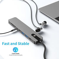 Docking Station Pembaca Kartu SD TF USB 3.0 PD 100W HDTV 4k 60hz USB HUB Dock dengan Monitor Sakelar Satu Tombol Fungsi Tidur