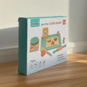 Thiết kế chuyên nghiệp trẻ em bằng gỗ màu xanh lá cây nướng bánh juguetes bếp bánh mì baken Câu Đố giả vờ đồ chơi - Product Image 2