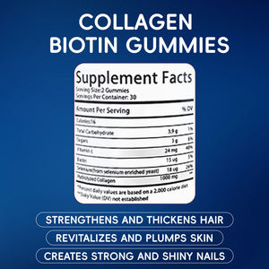 Biologische Haar Gummies Private Label Collageen Biotine Gummies Blauwe Suikerbeer Haarvitamine Gummies voor Kinderen Haar - Product Image 2