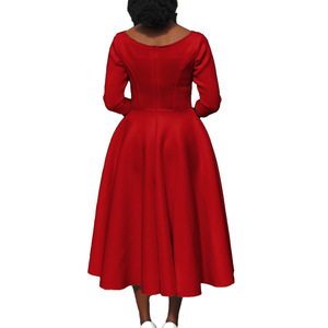 Abito Estivo <span class=keywords><strong>Taglie</strong></span> <span class=keywords><strong>Forti</strong></span> 2025 a Tinta Unita con Gonna Ampia, Elegante Abito <span class=keywords><strong>da</strong></span> Sera Formale di Classe, Abito Casual <span class=keywords><strong>da</strong></span> Donna con Scollo Rotondo - Product Image 6