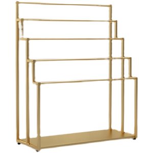 Clothing Store Polished Metal Iron Floor-Standing Hanging Scarf Display <b>Rack</b> Multi-Layer Storage Blanket-Light Luxury Style Gold - Product Image 2