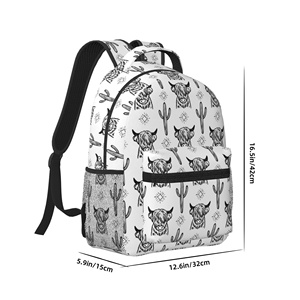 Mochila Infantil Estilo Occidental con Diseño de Vaca Highland, Girasol y Azteca, para Campamento, Escuela y Viajes - Product Image 3