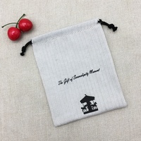 Sac à main en lin/Jute naturel avec Logo personnalisé imprimé, pochette d'emballage, avec cordon