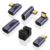 USB4 40Gbps Typ-C Adapter Stecker auf Buchse 90 Grad Rechtwinklig 8K 100W Vergoldet Aluminium für Laptop Handy Monitor