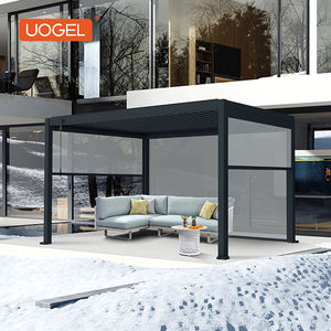UOGEL M2-S, Kit atap Pergola tahan air bioklisatik, eksterior Aluminium Louvered Gazebo 3x3 3x4 Bingkai berlapis bubuk naungan matahari - Product Image 1