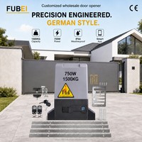 Potente Motor Eléctrico para Puerta Corredera Fubei de 1500 kg y 750 W con Interruptor Magnético de Límite y Luz de Advertencia Intermitente para Uso Industrial