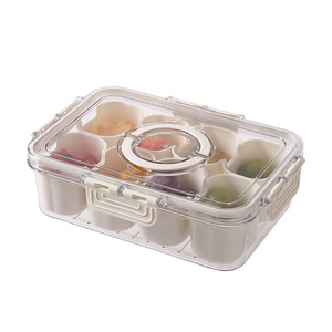 Water Nut Storage <b>Box</b> Rectangle With Lid Divided Sections For <b>Snacks</b> Dried Fruit Tea Home Use - Product Image 5