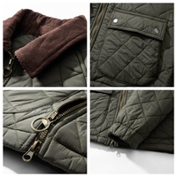 Veste matelassée en velours côtelé pour homme avec col en velours côtelé, logo personnalisé, vente en gros, style vintage classique, vêtement d'extérieur chaud pour l'hiver