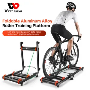 WEST BIKING Portable Aluminum Alloy Bike Cycling Roller Training Platform Mountain Road Bike Indoor Home Stand Platform