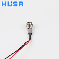 HUSA Anzeige lampe 8mm Mini-Loch durchmesser Metall Kontroll leuchte Wasserdichte LED-Anzeige lampe für Schalttafel einbau 3V 48V Mit 15cm Draht