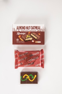 KENLAIFU Halal Dubai Style Kunafa, Barre de <span class=keywords><strong>chocolat</strong></span> <span class=keywords><strong>noir</strong></span> à l'amande et à l'avoine, Vente en gros, Halal, OEM, Logo personnalisé - Product Image 2