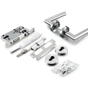 Stainless Steel Door Handle Set With Lock Body Lock Core For Interior Doors/offices/apartments