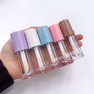 Tubos de Brillo Labial Redondos Personalizados con Logotipo del Fabricante, Envases Vacíos de 6 ml, Tubos de Brillo Labial Transparentes con Brocha Grande - Product Image 2