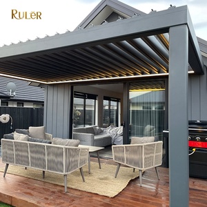Pérgola Bioclimática Motorizada con Control por Aplicación TUYA, Pérgola de Aluminio Impermeable con Techo de Láminas Ajustables - Product Image 5