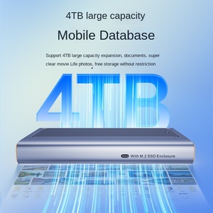 Özelleştirilmiş Alüminyum Alaşımlı Çift Protokollü Mobil Hard Disk Kutusu, NVMe/NGFF SSD için USB3.2gen2 * <span class=keywords><strong>2</strong></span> Portlu - Product Image 3