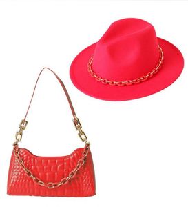 Venta al por Mayor 2023, Nuevo Diseño, Conjunto de Sombrero Fedora Blanco y Bolso para Mujer - Product Image 6