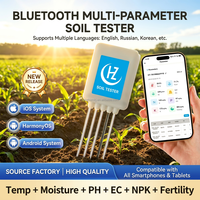 Testeur de sol intelligent 8-en-1 NPK pH EC Humidité Température Fertilité pour l'agriculture en serre