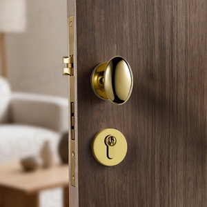 Manija de Puerta Interior con Perilla de Latón Macizo, Estilo Francés de Lujo, Cerradura de Privacidad, Cerradura de <span class=keywords><strong>Pasaje</strong></span>, Cerradura Ficticia, para Puerta de Dormitorio - Product Image 6