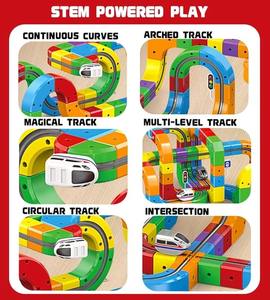 Çocuklar için Elektrikli Tren Seti 3D Esnek Yarış Pisti Yapım Oyuncağı Yerçekimine Meydan Okuyan 360 Derece Dönüşlü °   Hareket STEM Öğrenme Eğlenceli Hediye - Product Image 5