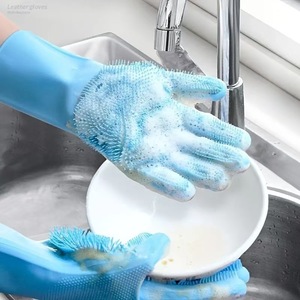 ถุงมือซิลิโคนสำหรับใช้ในครัวเรือน กันน้ำ กันความร้อน หนาพิเศษ ป้องกันรอยขีดข่วน ถุงมืออาบน้ำสัตว์เลี้ยง - Product Image 2