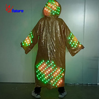 Bata con Capucha Iluminada con LED, Disfraz para Actuaciones en Escenarios, Bares, Discotecas, Carnavales, Desfiles, Espectáculos de Magia y Eventos Anuales