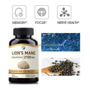 Cápsula de extracto de hongo melena de León orgánica de 500mg, suplemento cerebral de etiqueta privada, cápsulas de Melena De León para memoria y energía - Product Image 2