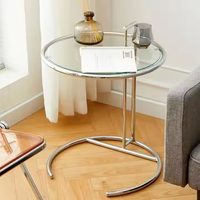 Table basse de thé en verre miroir de cadre d'acier inoxydable de centre moderne de luxe rond nordique