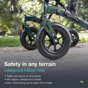 Helavo全地形屋外フラットフリーソリッドラバータイヤローラー背の高いスタンディングウォーカー & ローラーシニアシート付き - Product Image 4