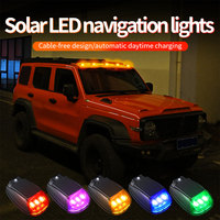 Nueva Luz de Techo LED Solar con Control Remoto RGB para Automóvil, Camioneta, SUV, Lámpara de Señalización con Diseño Cromado