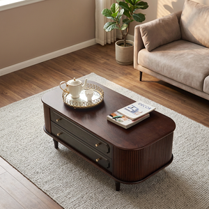 New Style Elegant Antique Modern Solid <b>Wood</b> Coffee <b>Table</b> with Storage Drawers for Living Room Furniture 1 Year Warranty - Product Image 4