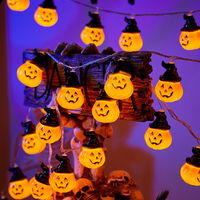 Guirlande lumineuse LED d'Halloween avec citrouille, fantôme, chauve-souris et mini-fées, pour une décoration d'ambiance