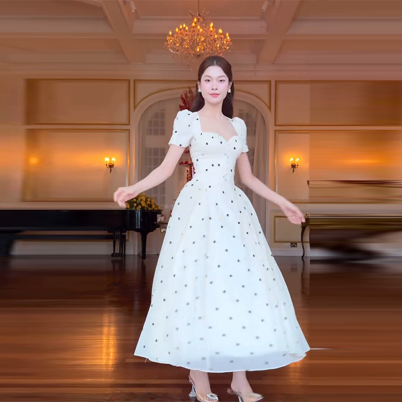 open lace back dress Big Flower Balloon Sleeve Dress  Diva's Den Fashion, LLC