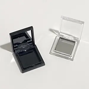 Custom logo empty square black clear plastic eye shadow blush palette compact powder case concealer cosmetic makeup packaging