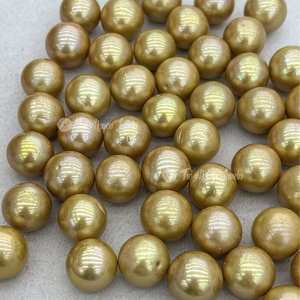 Muses Jewels - Perlas Naturales <span class=keywords><strong>de</strong></span> Agua Dulce Teñidas al por Mayor, 12-15 mm, Redondas, Color Dorado, Perlas Sueltas para <span class=keywords><strong>la</strong></span> Fabricación <span class=keywords><strong>de</strong></span> Joyas - Product Image 2