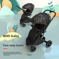 Poussette bébé bidirectionnelle en métal avec options d'inclinaison, amortissement des chocs, design léger et pliable pour nouveau-nés et tout-petits (0-3 ans)