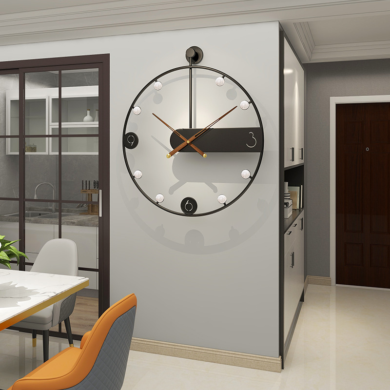 Elegant Clock Home Decor Pendulum Minimalist Mechanical Metal Acrylic Sun Shaped Art Wall Clocks