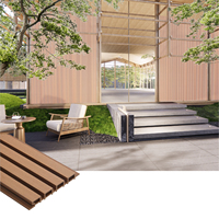 Échantillon de panneau décoratif extérieur en composite bois-plastique (WPC) imperméable et anti-UV pour revêtement mural